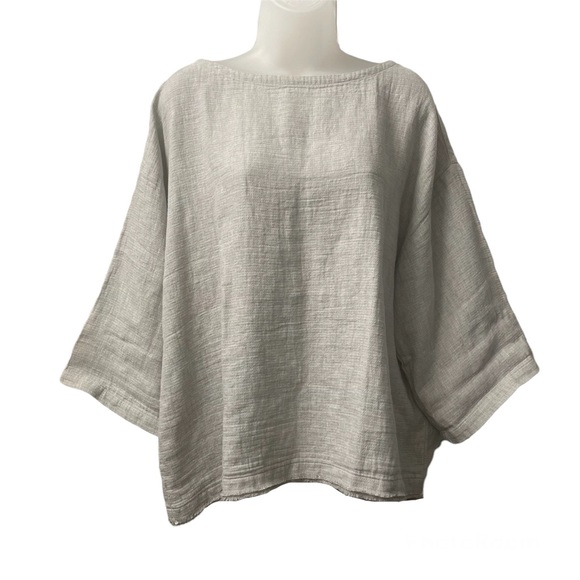 Eileen Fisher Organic Linen Cotton Blend Top - Picture 3 of 15